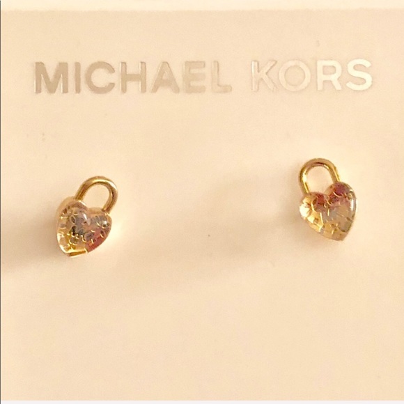 Michael Kors Gold Heart Earrings - Picture 3 of 5